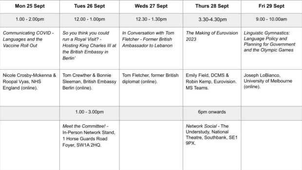 Event timetable