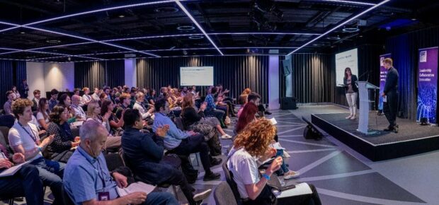 An audience at one of the Turbo Talks at the GSE event.